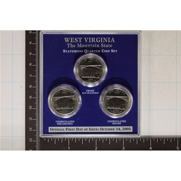 2005-P/D/S WEST VIRGINIA QUARTER SET IN HARD CASE
