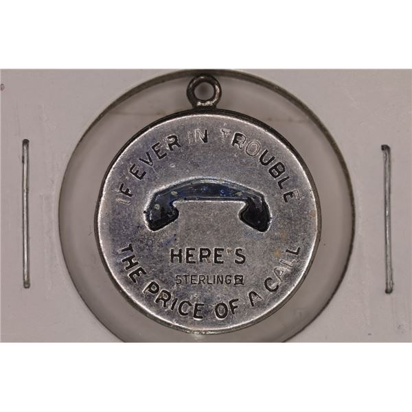 STERLING SILVER PENDANT WITH MERCURY DIME IF