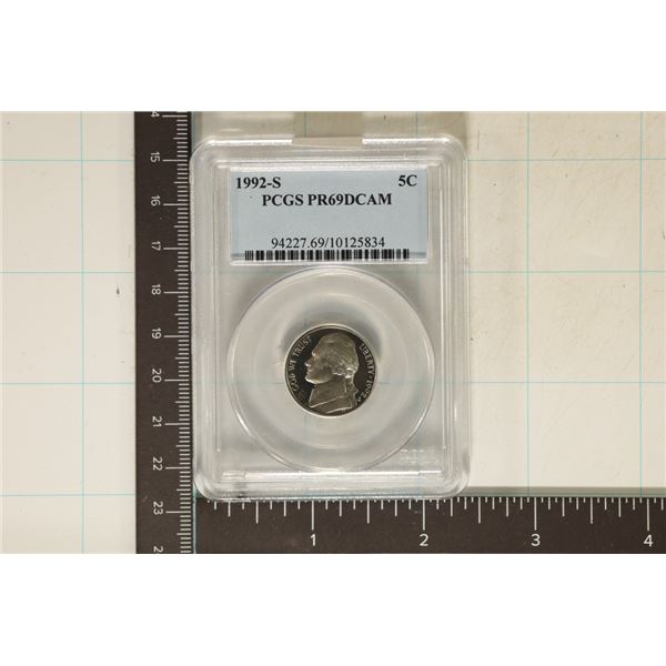 1992-S JEFFERSON NICKEL PCGS PR69 DCAM