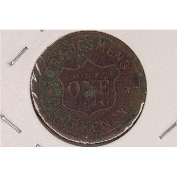 CIVIL WAR TOKEN UNITED STATES COPPER TRADESMENS