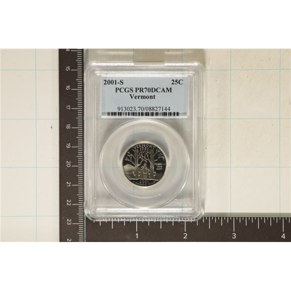 2001-S VERMONT QUARTER PCGS PR70 DCAM