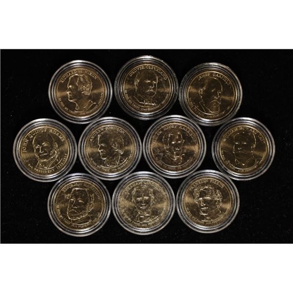 10 BU PRESIDENTIAL DOLLARS: NIXON, CLEVELAND,