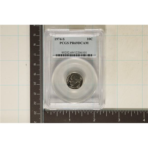 1974-S ROOSEVELT DIME PCGS PR69 DCAM