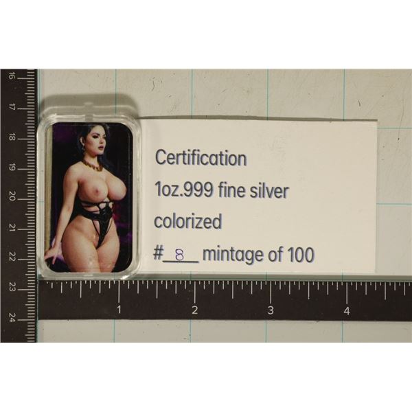 1OZ. .999 SILVER ART BAR #8 OF 100 NEW NUDE