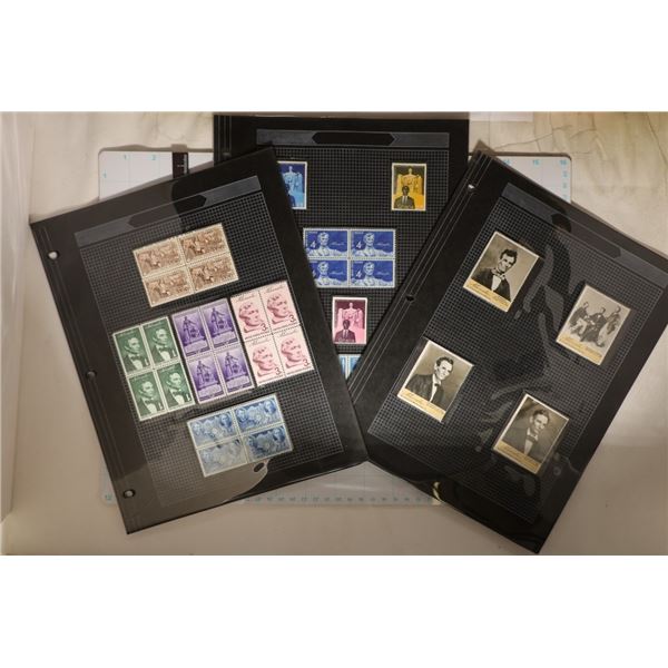3 PAGES OF ABRAHAM LINCOLN STAMPS ETC... SEE