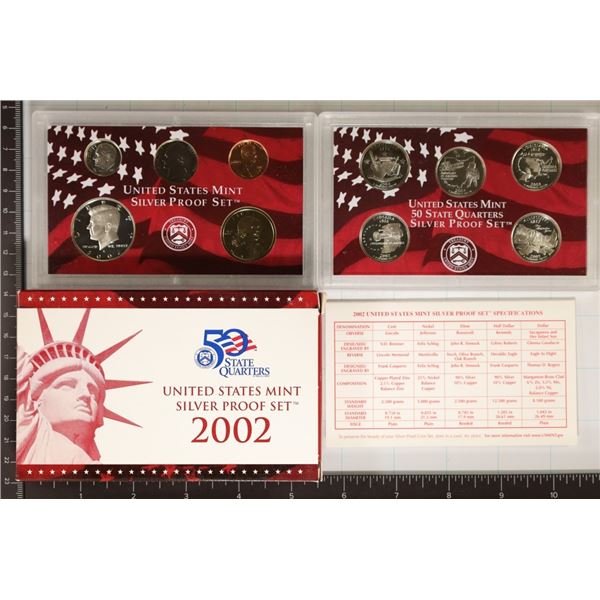2002 US SILVER PROOF SET (WITH BOX) AND