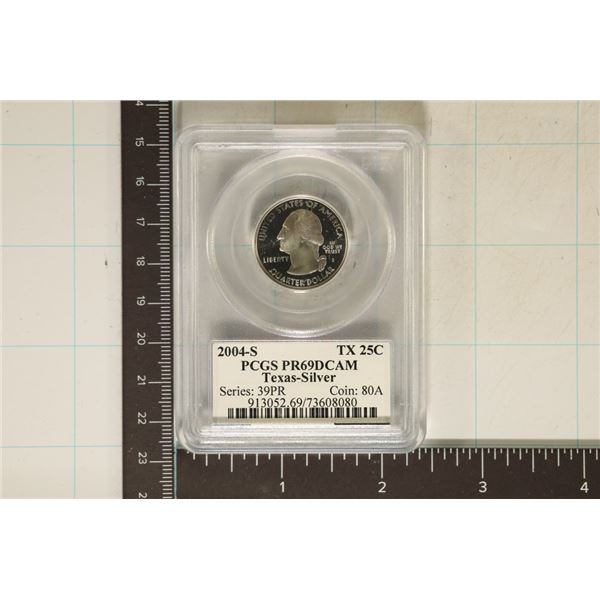 2004-S SILVER TEXAS QUARTER PCGS PR69 DCAM