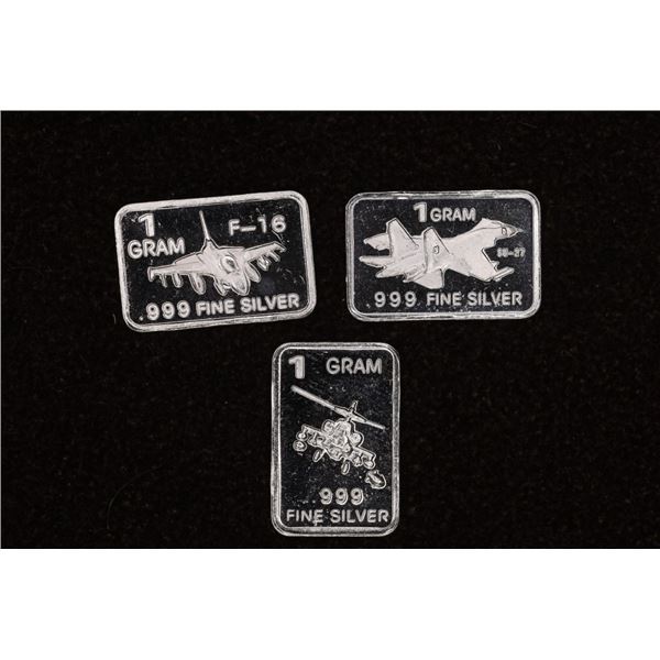 3-1 GRAM .999 FINE SILVER MILITARY AIRCRAFT PF BAR