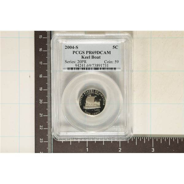 2004-S KEELBOAT NICKEL PCGS PR69 DCAM