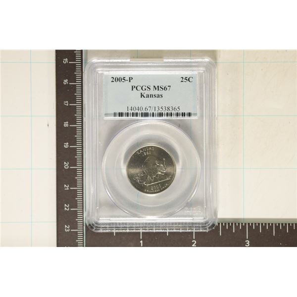 2005-P KANSAS QUARTER PCGS MS67