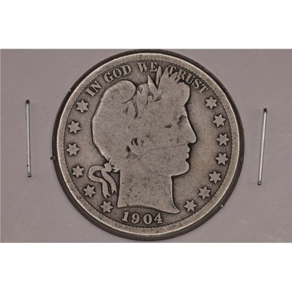 1904-S SILVER BARBER HALF DOLLAR