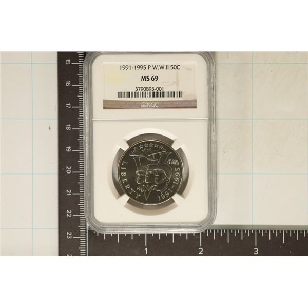 1991-95-P WWII US VICTORY HALF DOLLAR NGC MS69