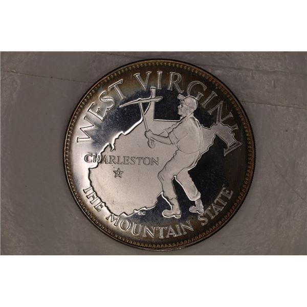 .50 OZ. PF STERLING SILVER WEST VIRGINIA STATE