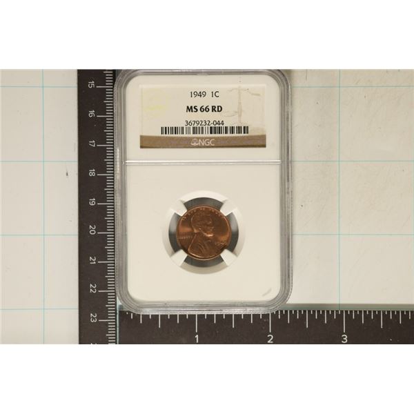 1949 LINCOLN WHEAT CENT NGC MS66RD