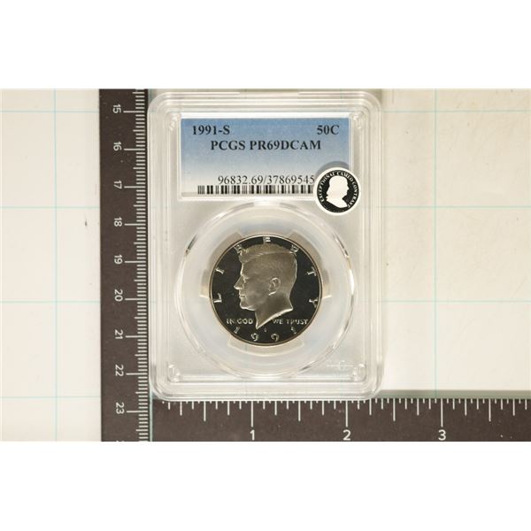 1991-S KENNEDY HALF DOLLAR PCGS PR69 DCAM