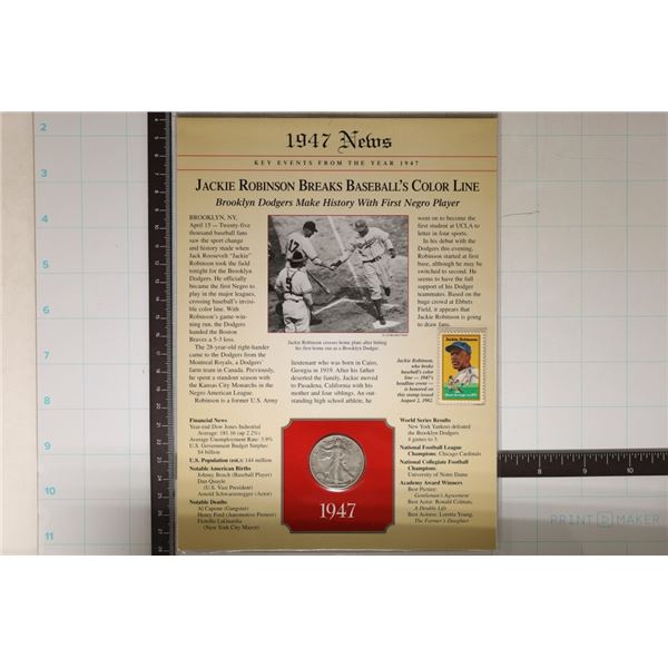 SILVER WALKING LIBERTY HALF DOLLAR & STAMP SET