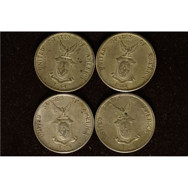 2-1944-D & 2-1945-D US/PHILIPPINES SILVER 20