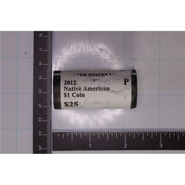 2012-P SOLID DATE $25 ROLL OF NATIVE AMERICAN $'S