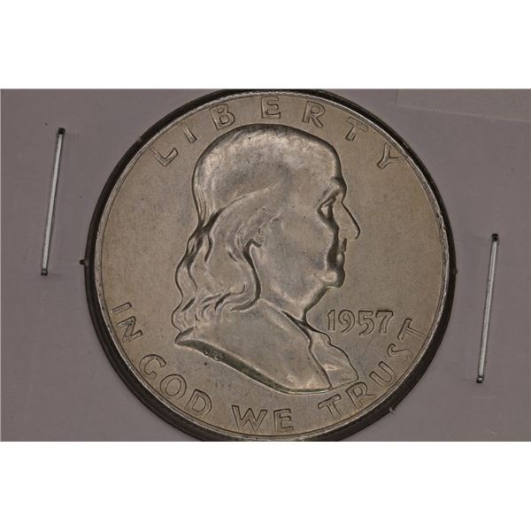 1957-D SILVER FRANKLIN HALF DOLLAR UNC