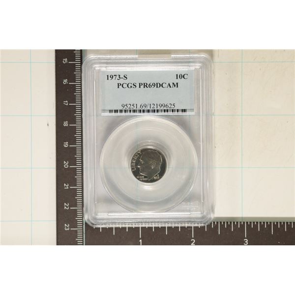 1973-S ROOSEVELT DIME PCGS PR69 DCAM