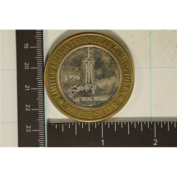 CASINO $10 SILVER TOKEN (UNC) 1996 STROSPHERE