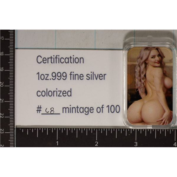 1 TROY OZ .999 FINE SILVER ADULT THEMED ART BAR