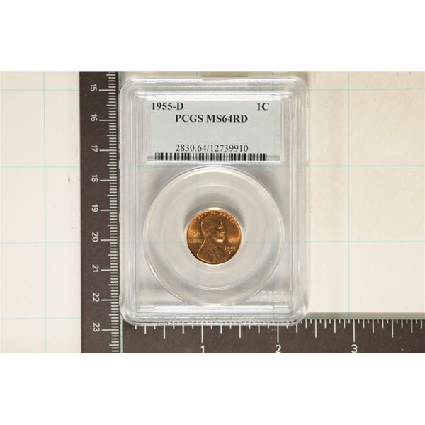 1955-D LINCOLN WHEAT CENT PCGS MS64RD