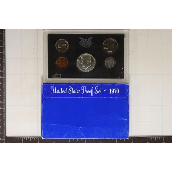 1970 US PROOF SET WITH BOX, 40% SILVER JFK HALF