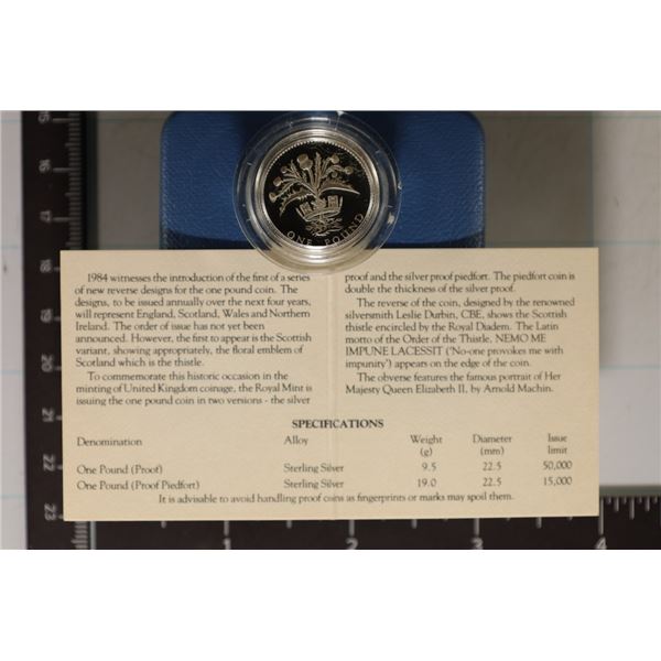 9.5 GRAMS PF STERLING SILVER 1984 UNITED KINGDOM