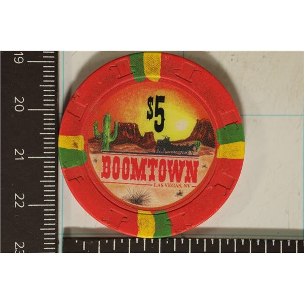 $5 BOOMTOWN CASINO CHIP LAS VEGAS, NEVADA