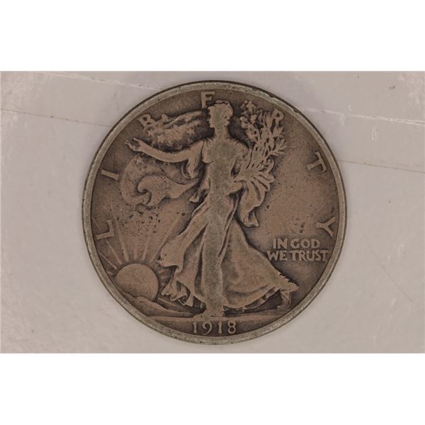 1918-D SILVER WALKING LIBERTY HALF DOLLAR