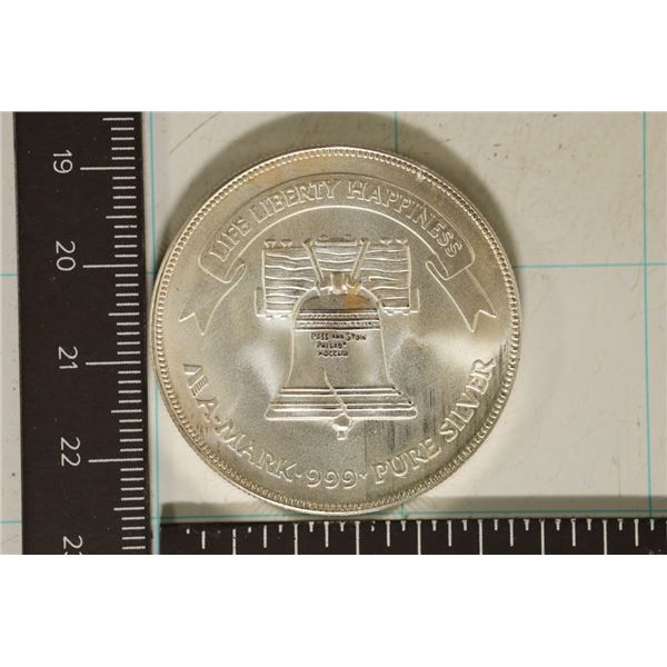 1 TROY OZ .999 FINE SILVER UNC ROUND LIBERTY