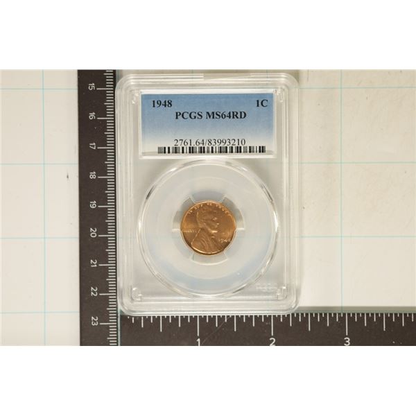 1948 LINCOLN WHEAT CENT PCGS MS64RD