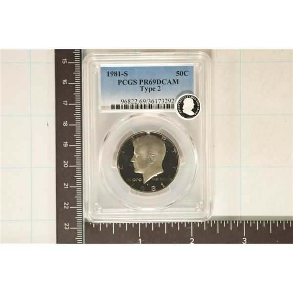 1981-S TYPE 2 KENNEDY HALF DOLLAR PCGS PR69 DCAM