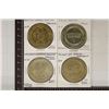Image 1 : 4-METAL CASINO GAMNING TOKENS: GOLDEN ACORN