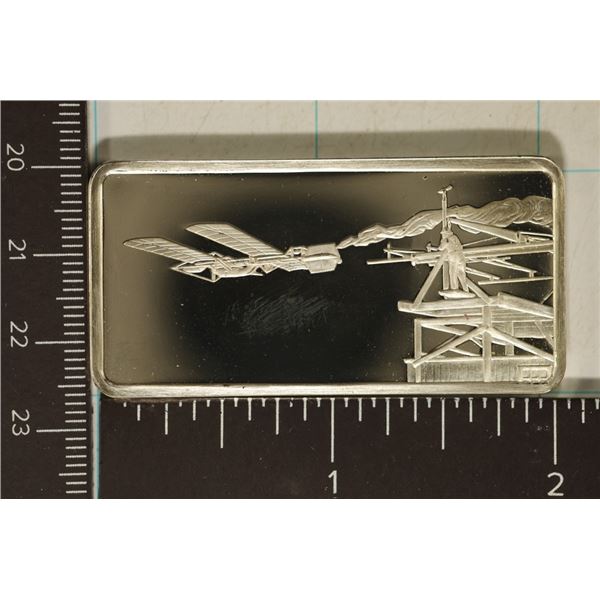 1.02 OZ. PF STERLING SILVER AERONAUTICAL INGOT 1ST