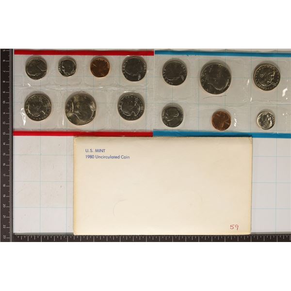 1980 US MINT SET (UNC) P/D/S (WITH ENVELOPE)
