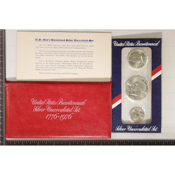1976 SILVER BICENTENNIAL US 3 COIN SET IN