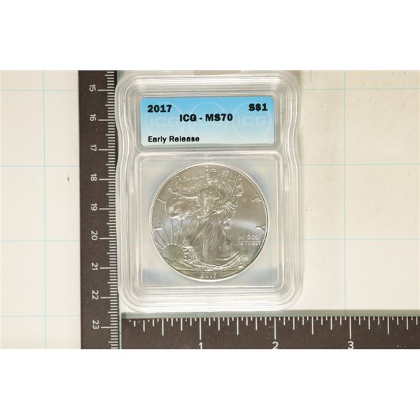 2017 AMERICAN SILVER EAGLE ICG MS70