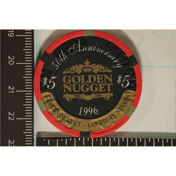 $5 GOLDEN NUGGET CASINO CHIP 1996 50TH ANNIVERSARY