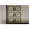 Image 1 : 3 CRISP US STAR $1 SILVER CERTIFICATES: 1957,