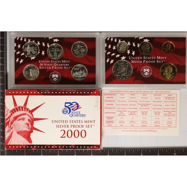 2000 US SILVER PROOF SET (WITH BOX) AND