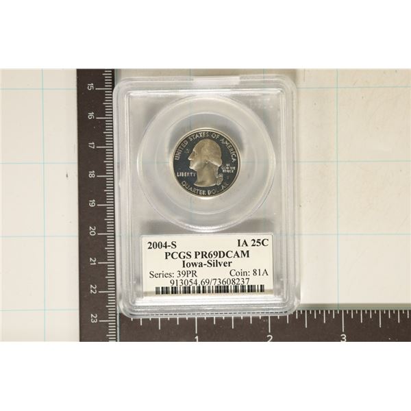 2004-S SILVER IOWA QUARTER PCGS PR69 DCAM