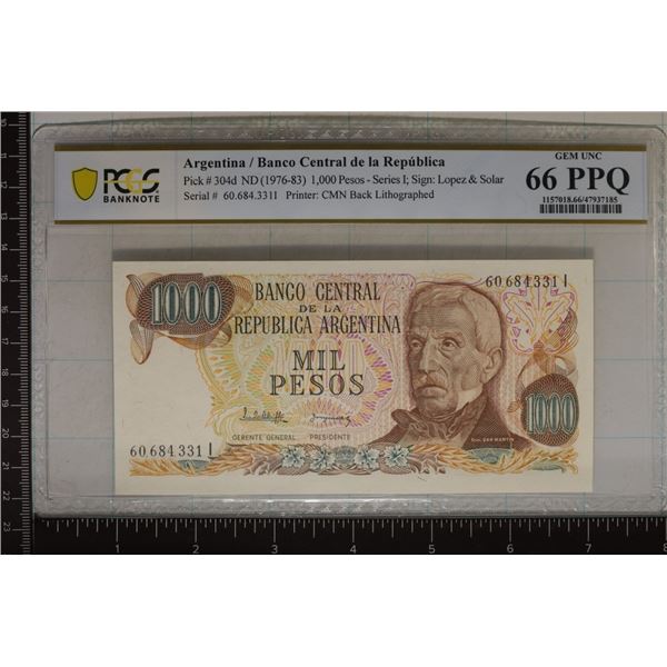 ARGENTINA ND 1000 PESO SERIES I: SIGN: LOPEZ &