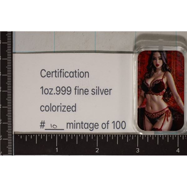 1 TROY OZ .999 FINE SILVER ADULT THEMED ART BAR