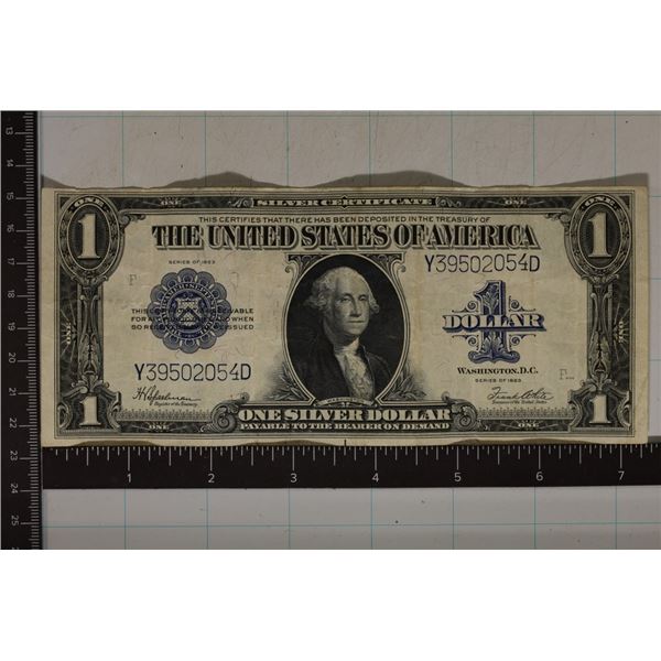US 1923 LARGE SIZE $1 SILVER CERTIFICATE HORSE