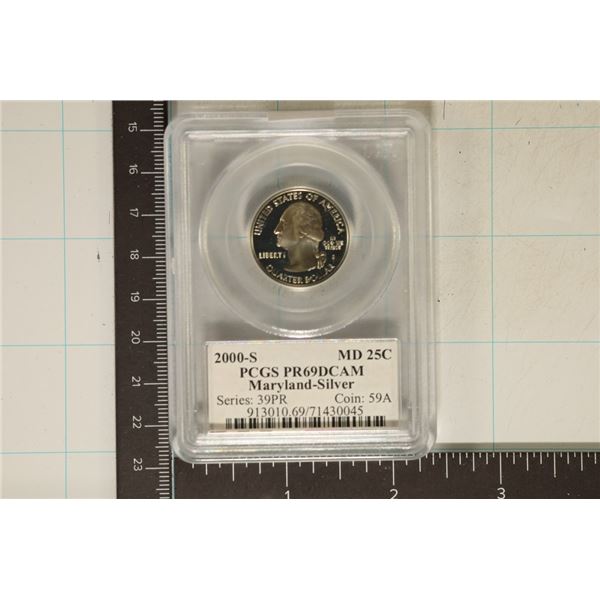 2000-S SILVER MARYLAND QUARTER PCGS PR69 DCAM
