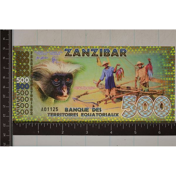 BANK OF EQUATORIAL TERRITORIES CU 500 FRANCS OF