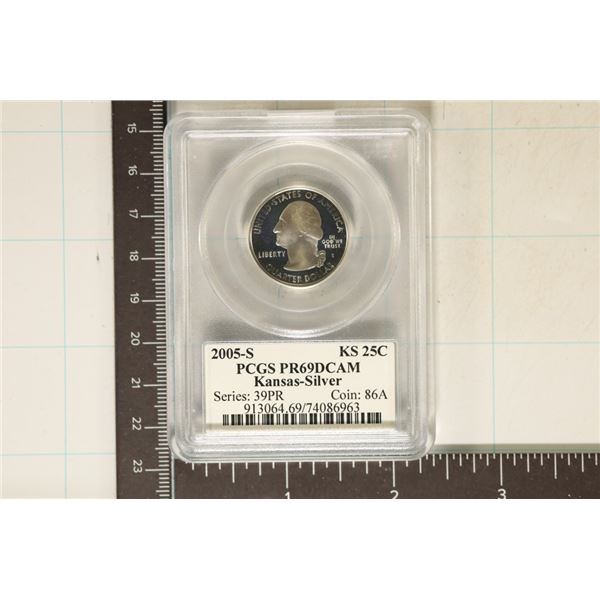 2005-S SILVER KANSAS QUARTER PCGS PR69 DCAM