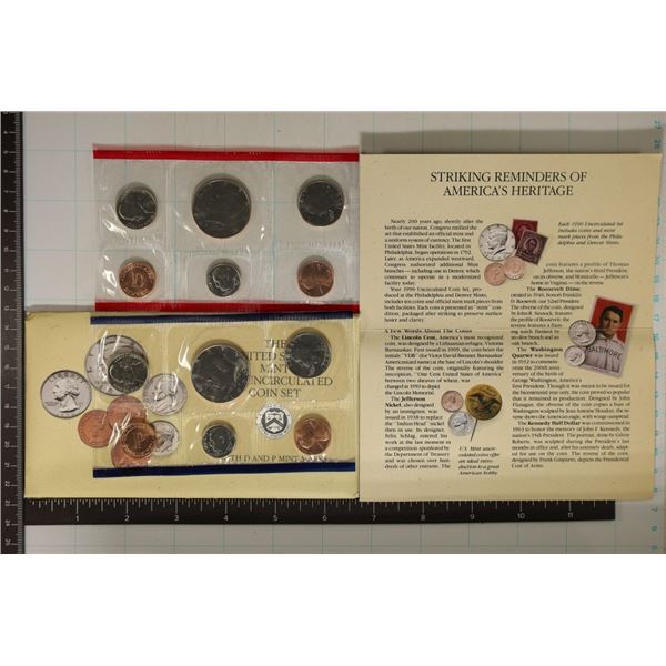 1990 US MINT SET (UNC) P/D (WITH ENVELOPE) AND